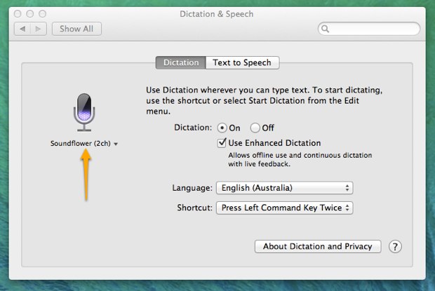 Enhanced Dictation with SoundFlower